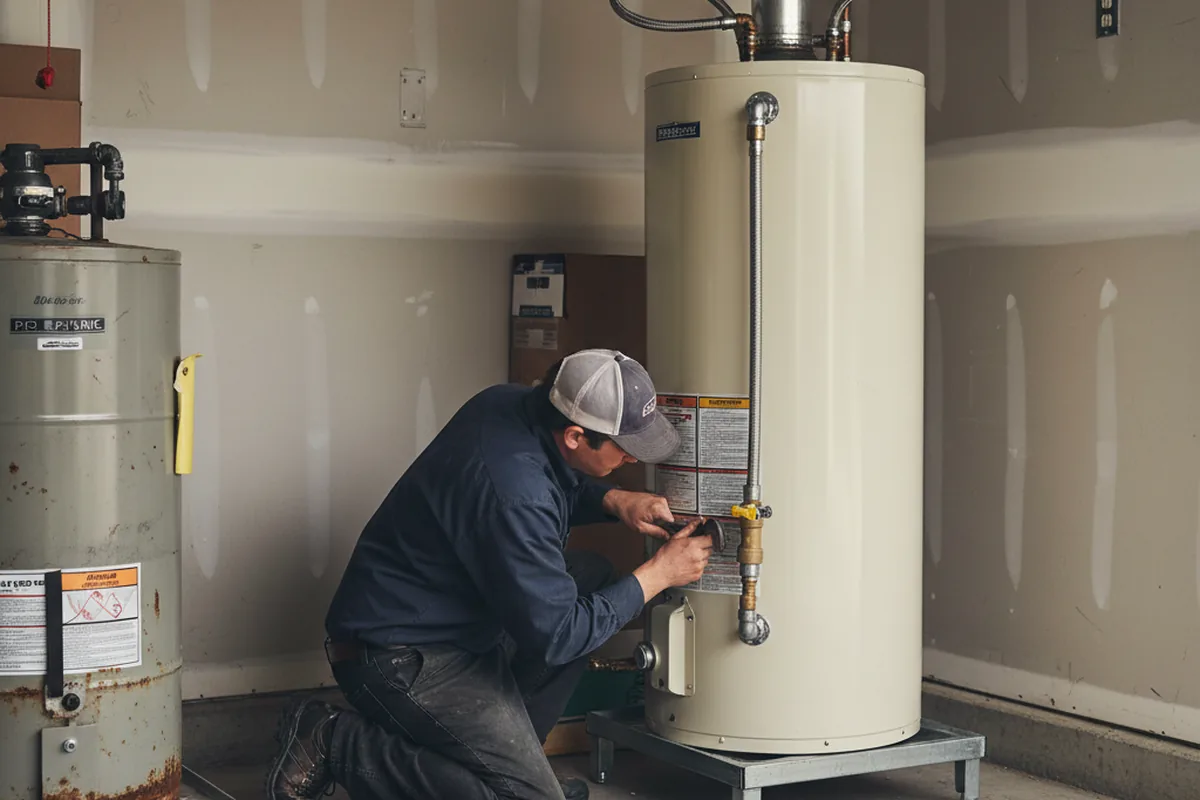 Water heater and shutoff valve replacement in White